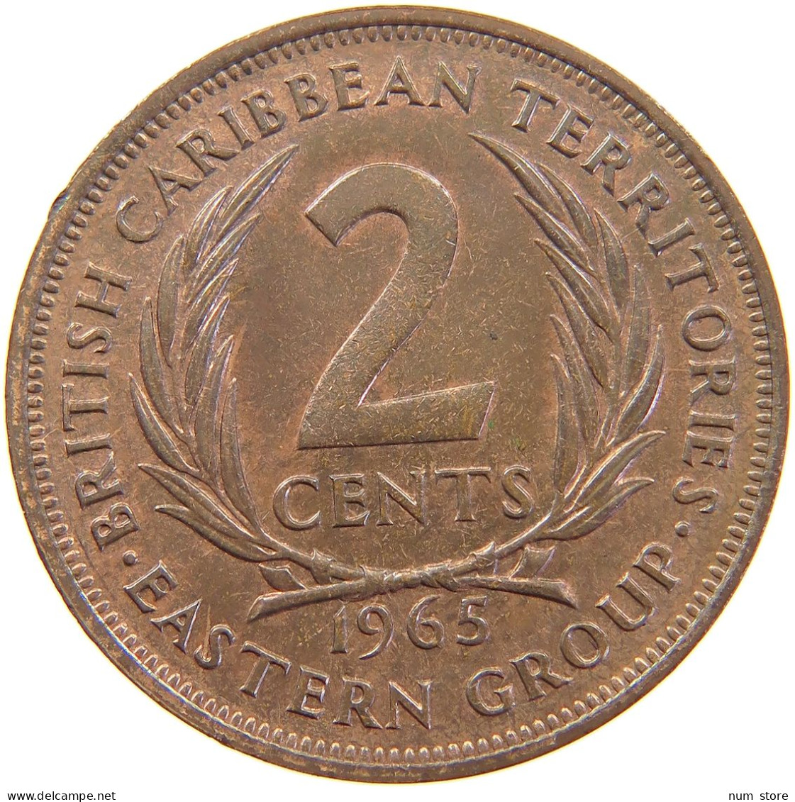 BRITISH CARIBBEAN TERRITORIES 2 CENTS 1965 ELIZABETH II. (1952-) #MA 065004 - Britse-karibisher Territorien