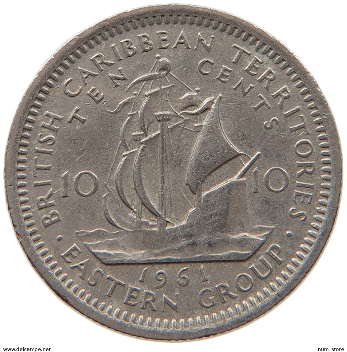 BRITISH CARIBBEAN TERRITORIES 10 CENTS 1961 ELIZABETH II. (1952-) #MA 063074 - Britse Caribische Gebieden