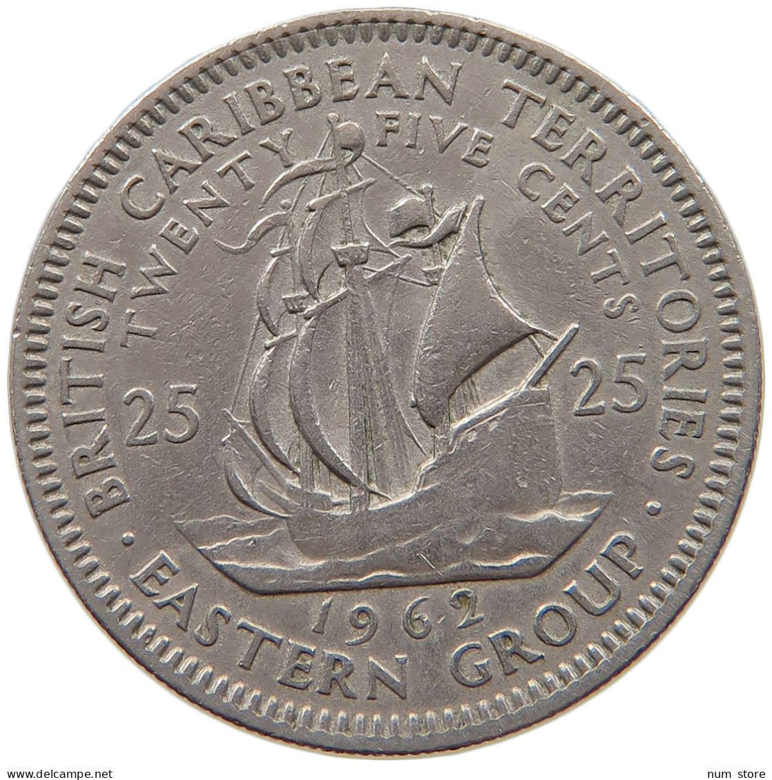 BRITISH CARIBBEAN TERRITORIES 25 CENTS 1962 ELIZABETH II. (1952-) #MA 063071 - British Caribbean Territories