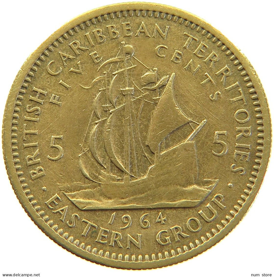 BRITISH CARIBBEAN TERRITORIES 5 CENTS 1964 ELIZABETH II. (1952-) #MA 063080 - British Caribbean Territories