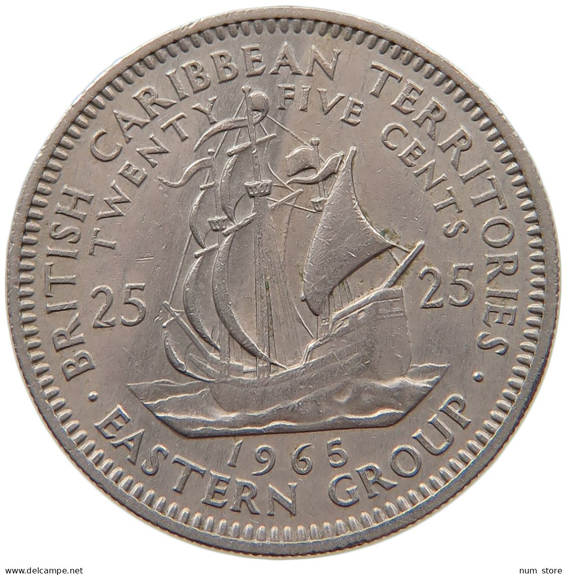 BRITISH CARIBBEAN TERRITORIES 25 CENTS 1965 ELIZABETH II. (1952-) #MA 063073 - Britse-karibisher Territorien