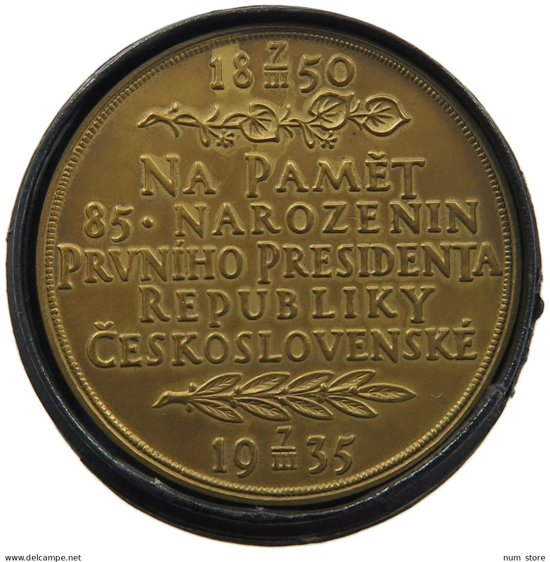 CZECHOSLOVAKIA MEDAILLE 1935 MASARYK THOMAS GARRIGUE (1850-1937) - AUF SEINEN 85.GEBURTSTAG IN ORIGINALE ETUI #MA 004853 - Tchécoslovaquie