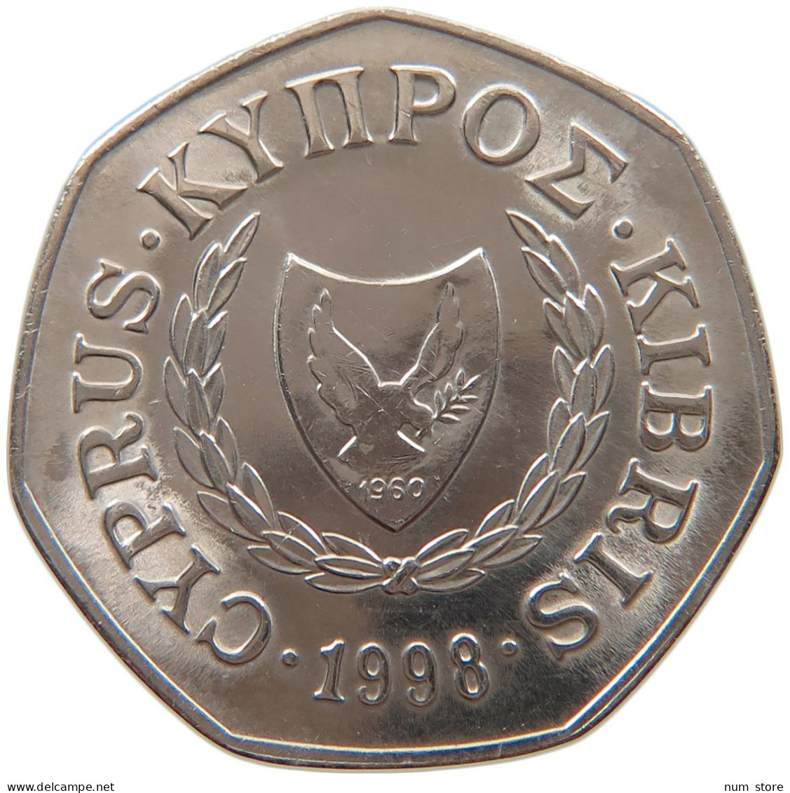 CYPRUS 50 CENTS 1998  #MA 062982 - Chypre