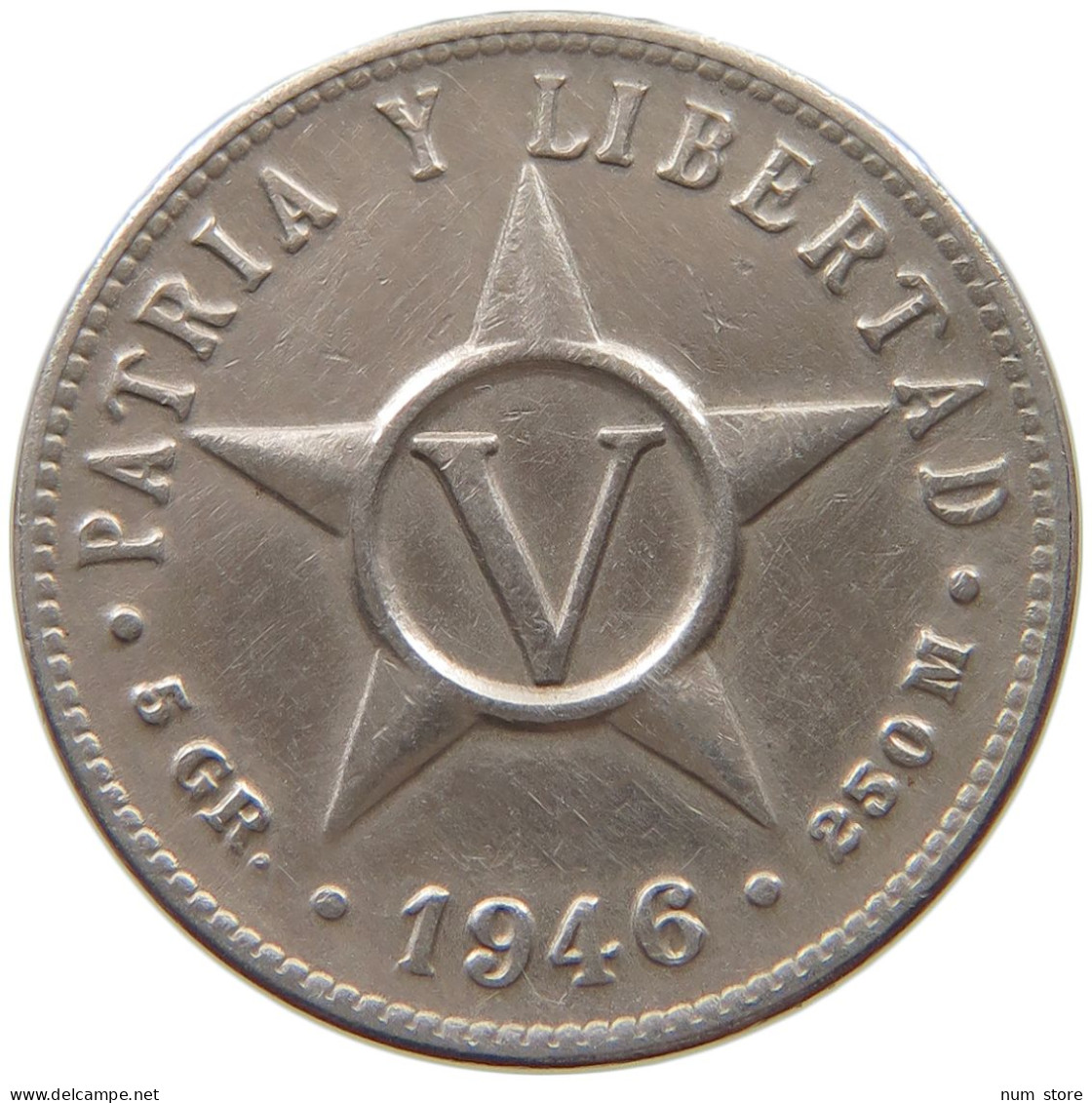 CUBA 5 CENTAVOS 1946  #MA 019045 - Cuba