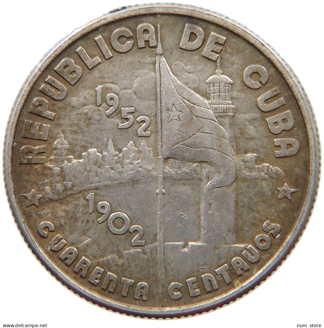 CUBA 40 CENTAVOS 1952  #MA 016747 - Kuba