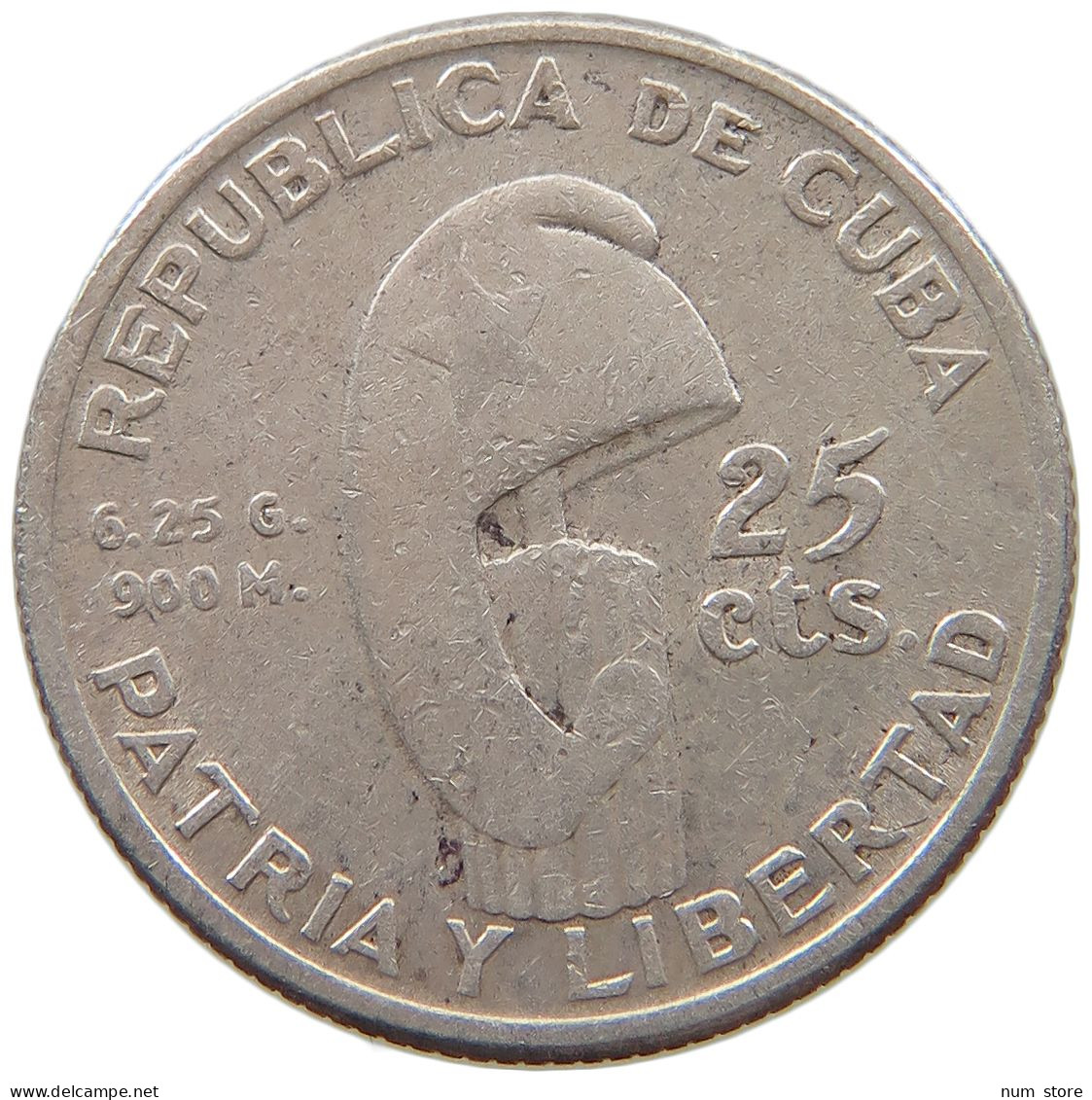 CUBA 25 CENTAVOS 1953  #MA 019052 - Cuba