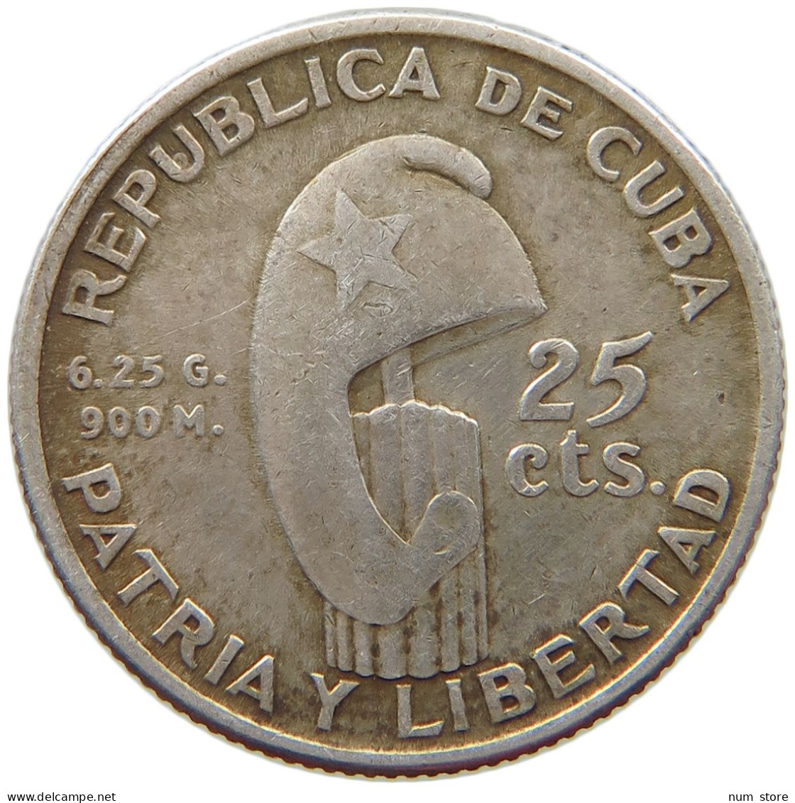 CUBA 25 CENTAVOS 1953  #MA 016748 - Cuba