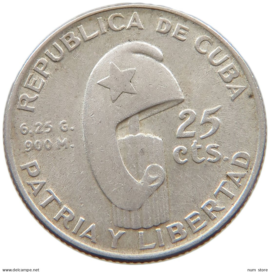 CUBA 25 CENTAVOS 1953  #MA 018235 - Cuba