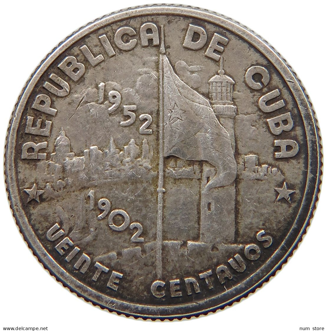 CUBA 20 CENTAVOS 1952  #MA 016750 - Cuba