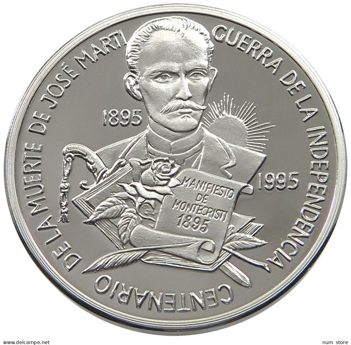 CUBA 10 PESOS 1995 ALUMINIUM PATTERN JOSE MARTI, PLAIN EDGE #MA 015042 - Kuba