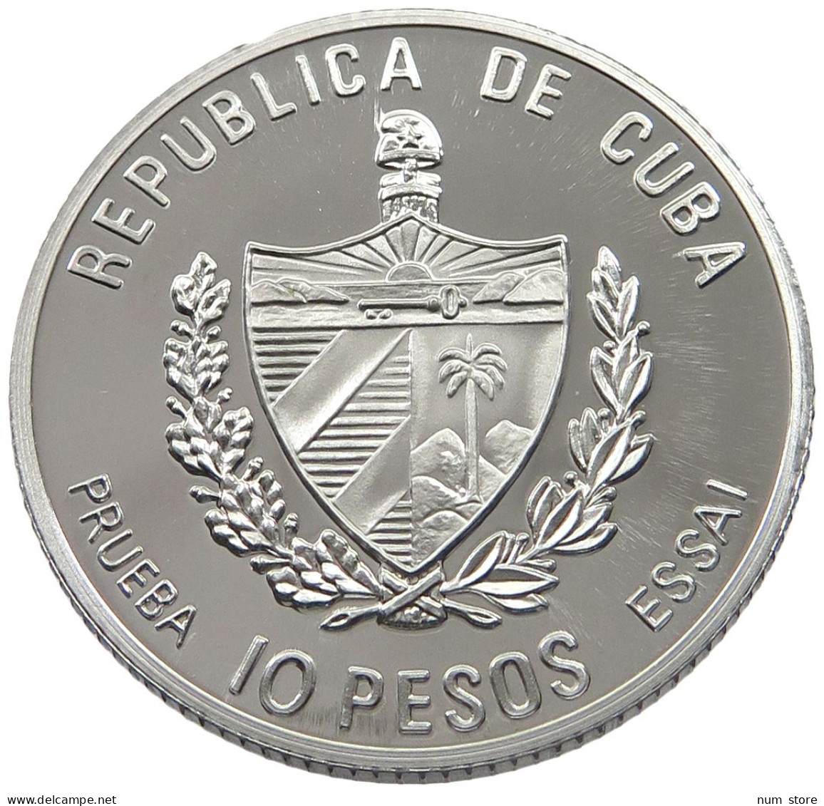 CUBA 10 PESOS 1995 ALUMINIUM PATTERN , REEDED EDGE, PIRATAS DEL CARIBE #MA 015065 - Cuba