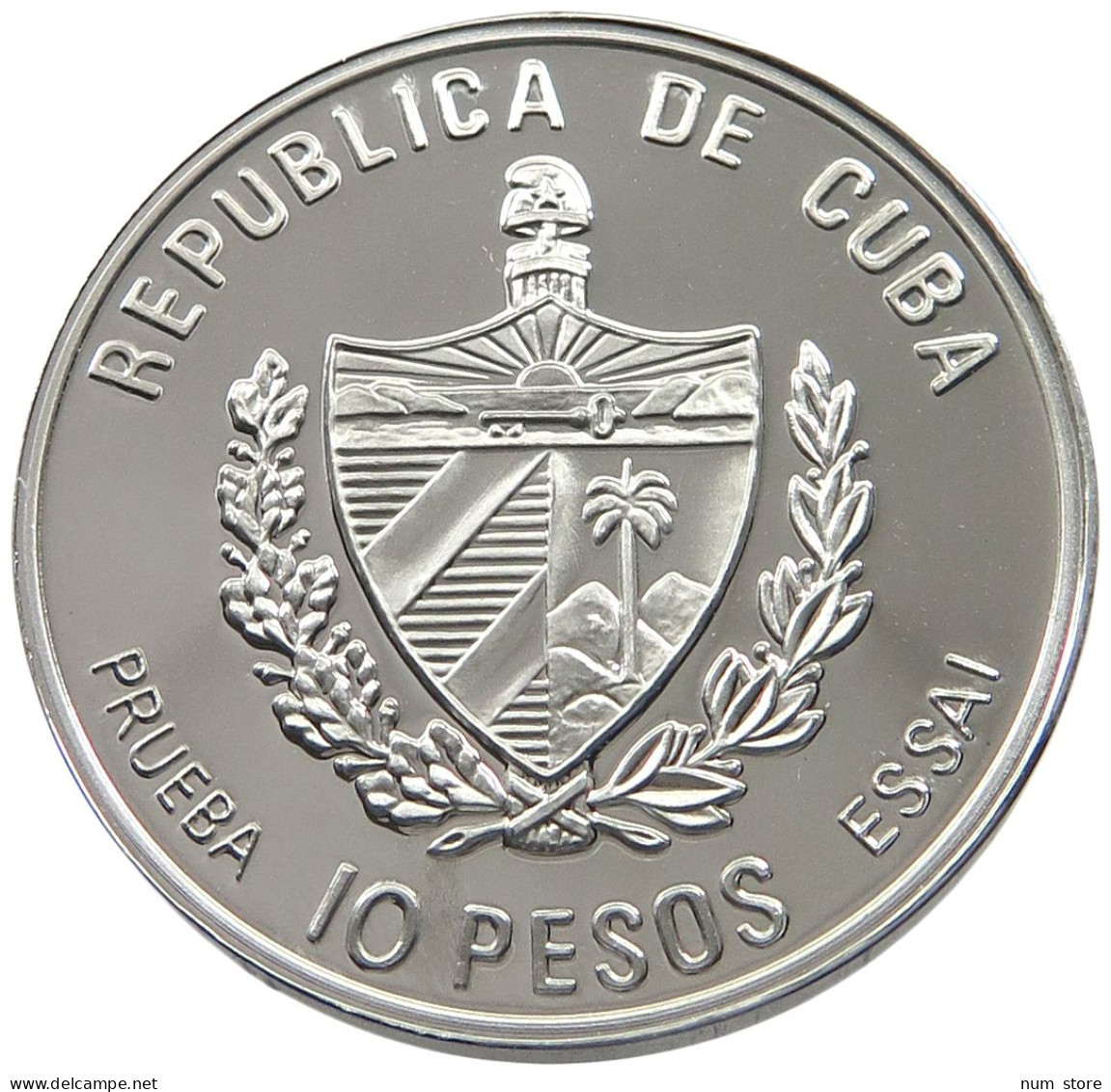 CUBA 10 PESOS 1995 ALUMINIUM PATTERN , REEDED EDGE, PIRATAS DEL CARIBE #MA 015067 - Kuba