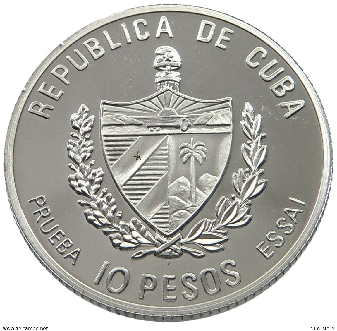 CUBA 10 PESOS 1995 ALUMINIUM PATTERN , REEDED EDGE, PIRATAS DEL CARIBE #MA 015058 - Cuba