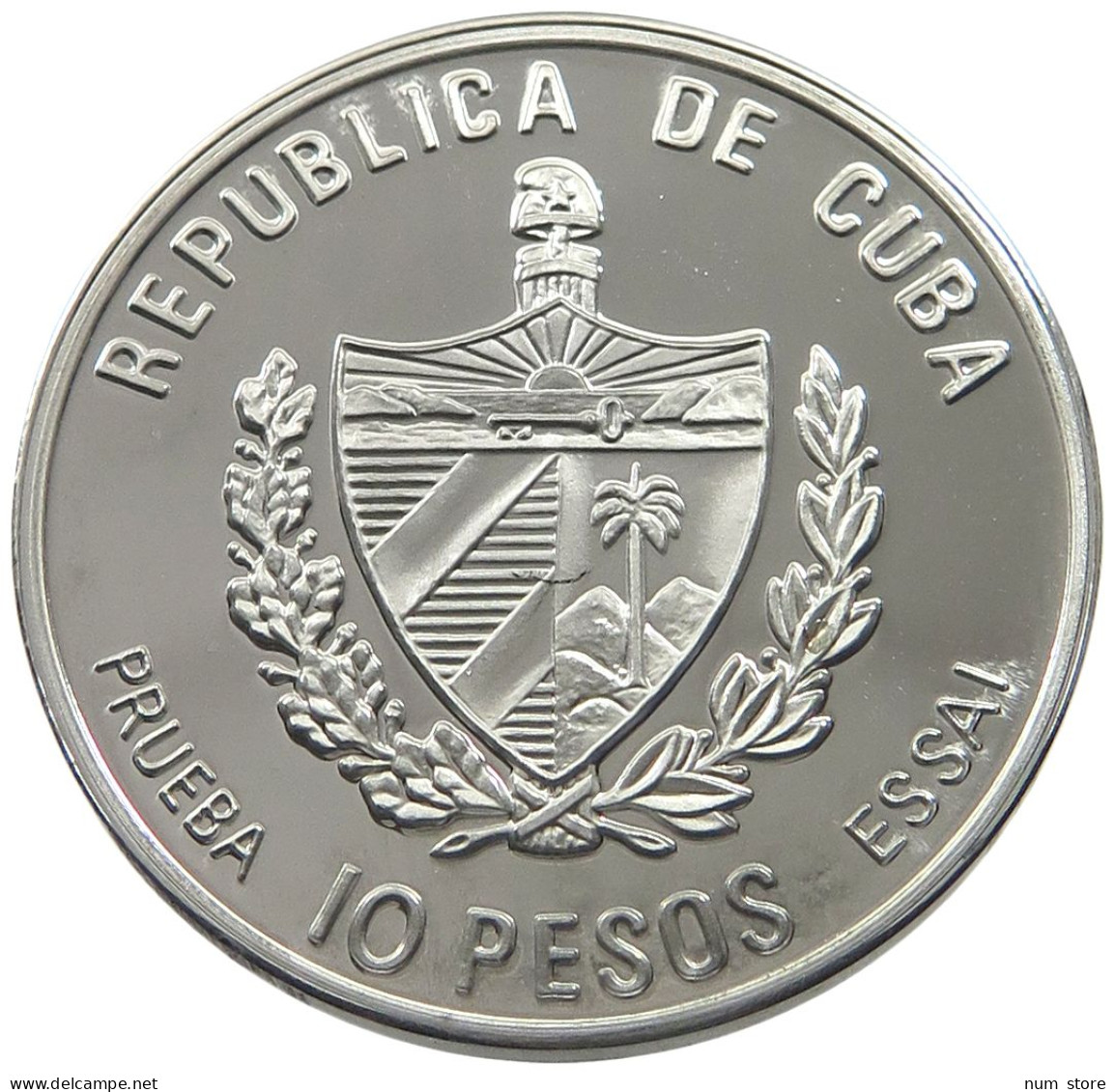 CUBA 10 PESOS 1995 ALUMINIUM PATTERN , REEDED EDGE, MARIPOSAS DEL CARIBE #MA 015056 - Cuba