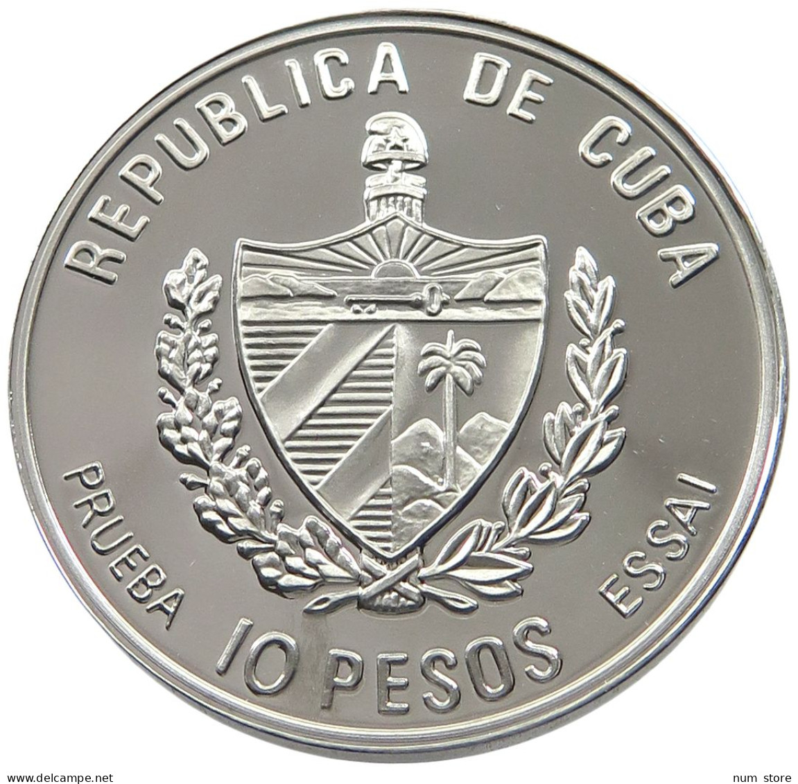 CUBA 10 PESOS 1995 ALUMINIUM PATTERN , REEDED EDGE, PIRATAS DEL CARIBE #MA 015062 - Cuba