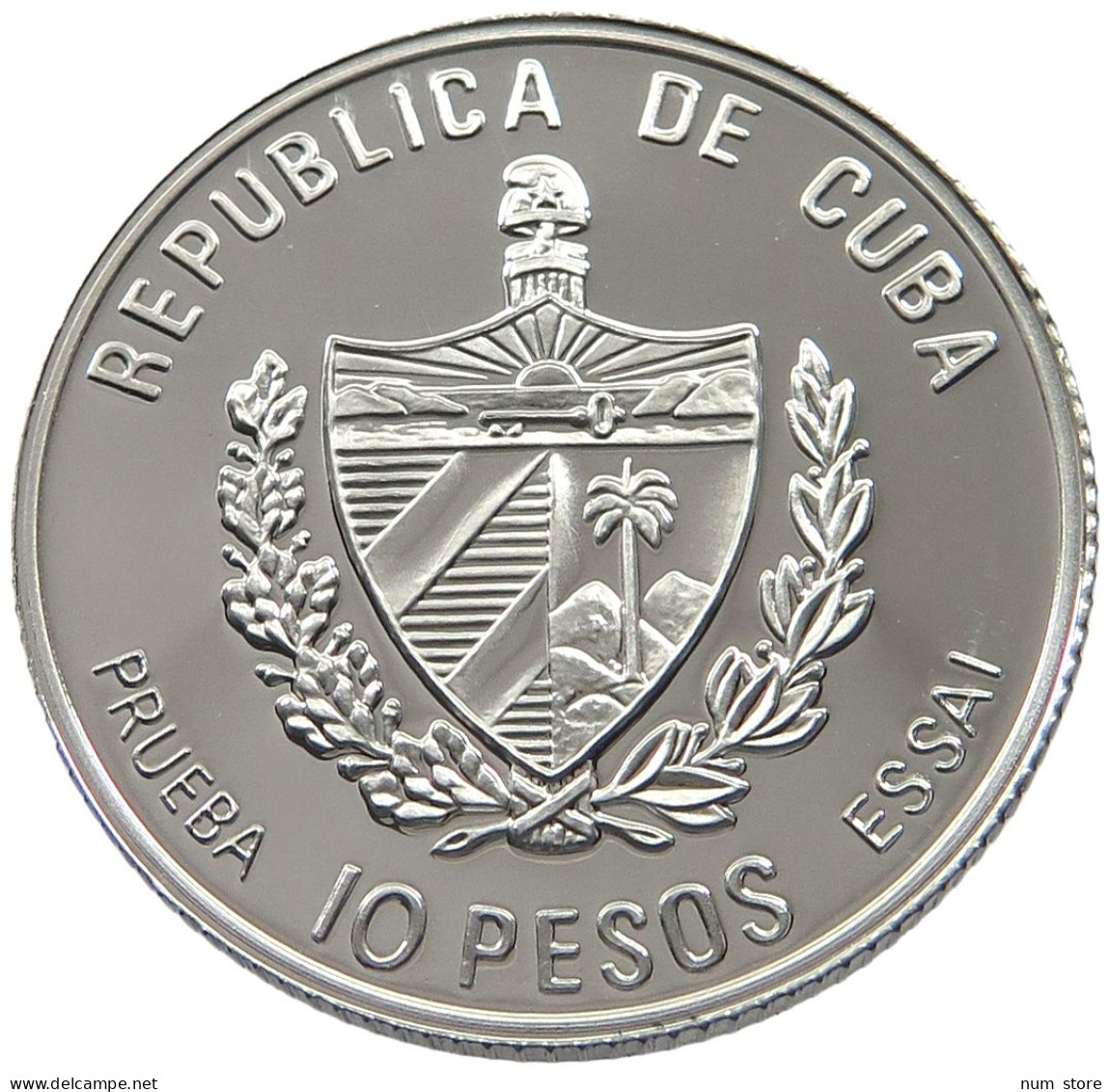 CUBA 10 PESOS 1995 ALUMINIUM PATTERN , REEDED EDGE, PIRATAS DEL CARIBE #MA 015064 - Cuba