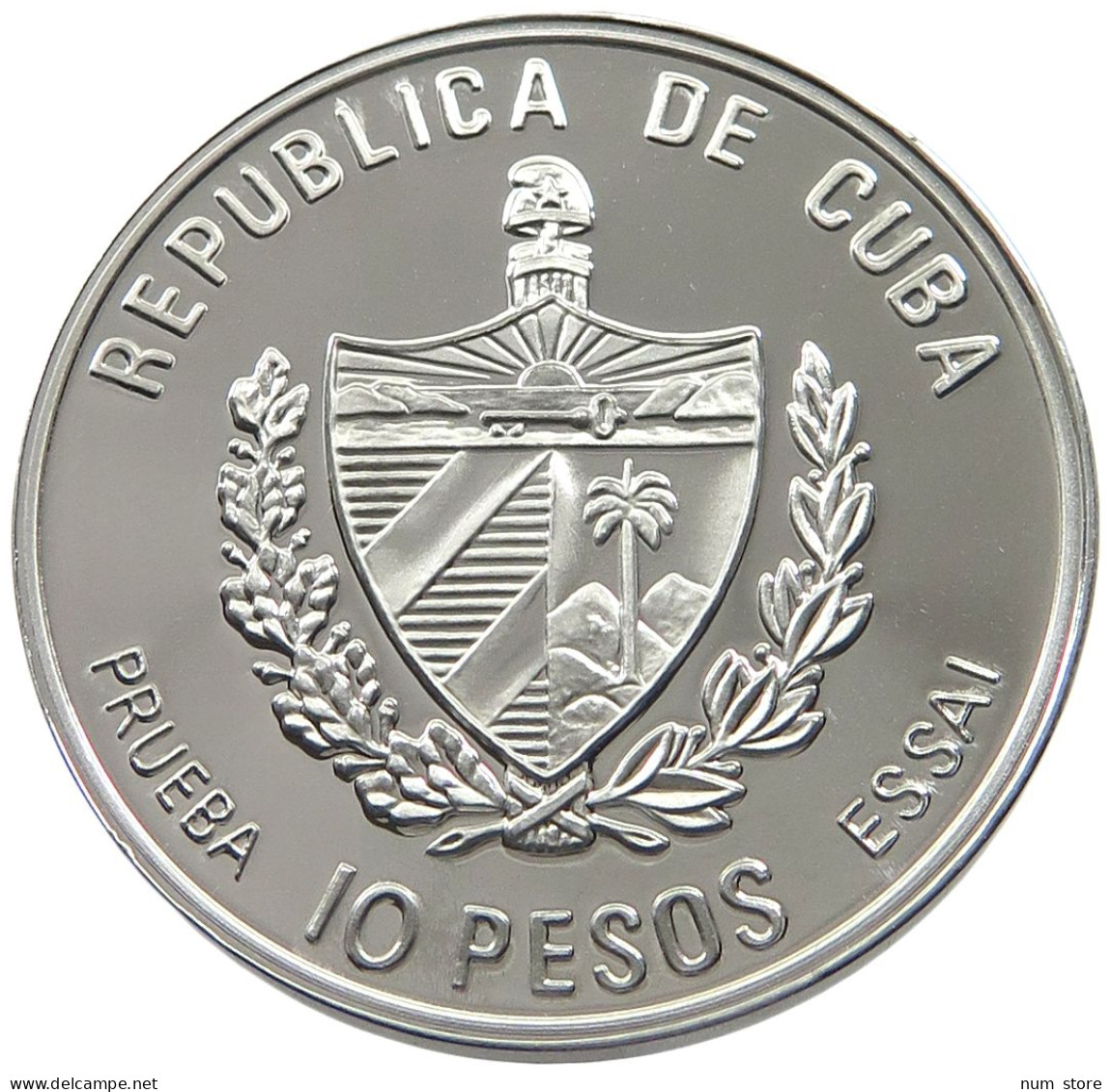 CUBA 10 PESOS 1995 ALUMINIUM PATTERN , REEDED EDGE, PIRATAS DEL CARIBE #MA 015061 - Cuba