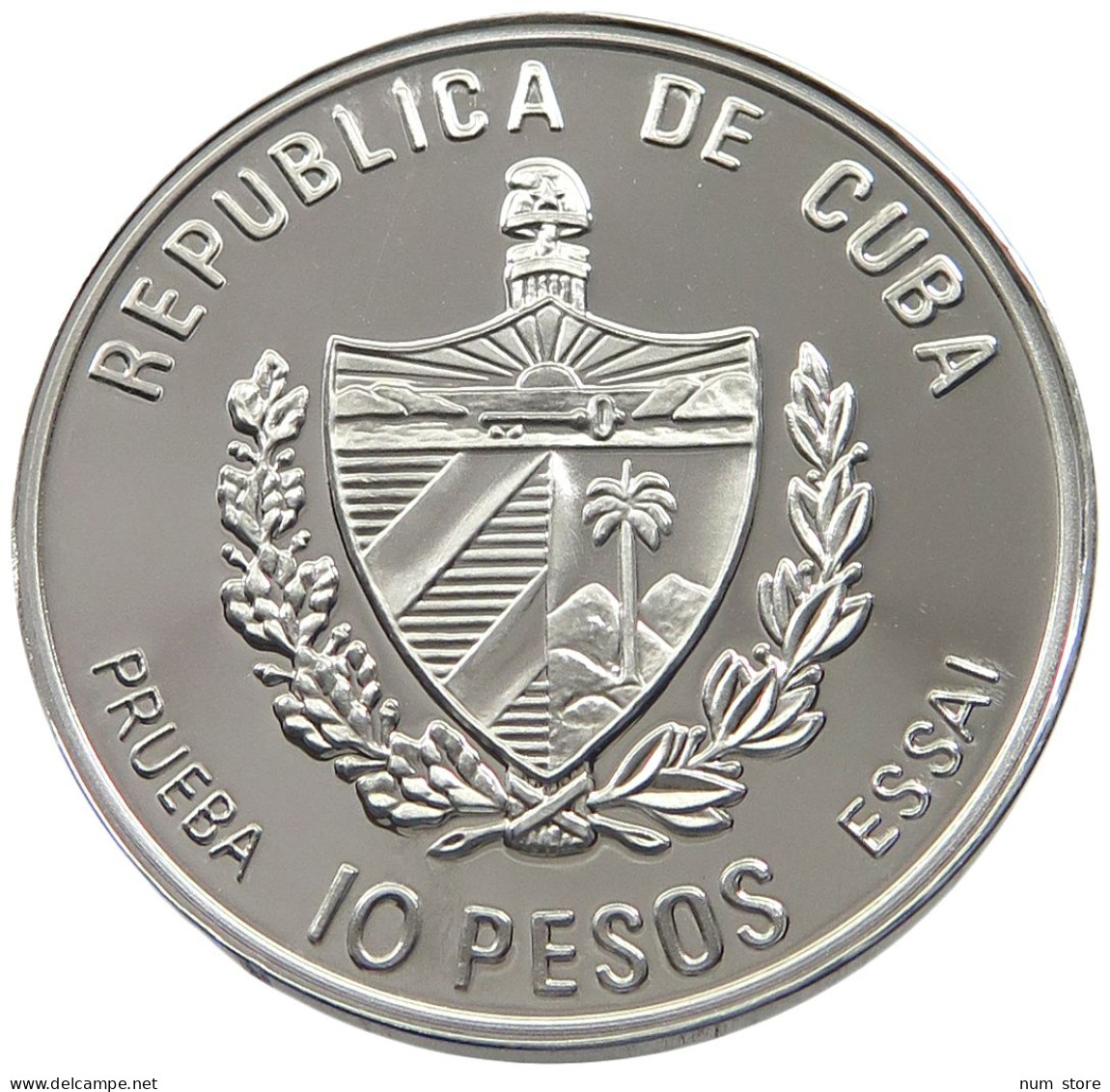 CUBA 10 PESOS 1995 ALUMINIUM PATTERN , REEDED EDGE, PIRATAS DEL CARIBE #MA 015060 - Cuba