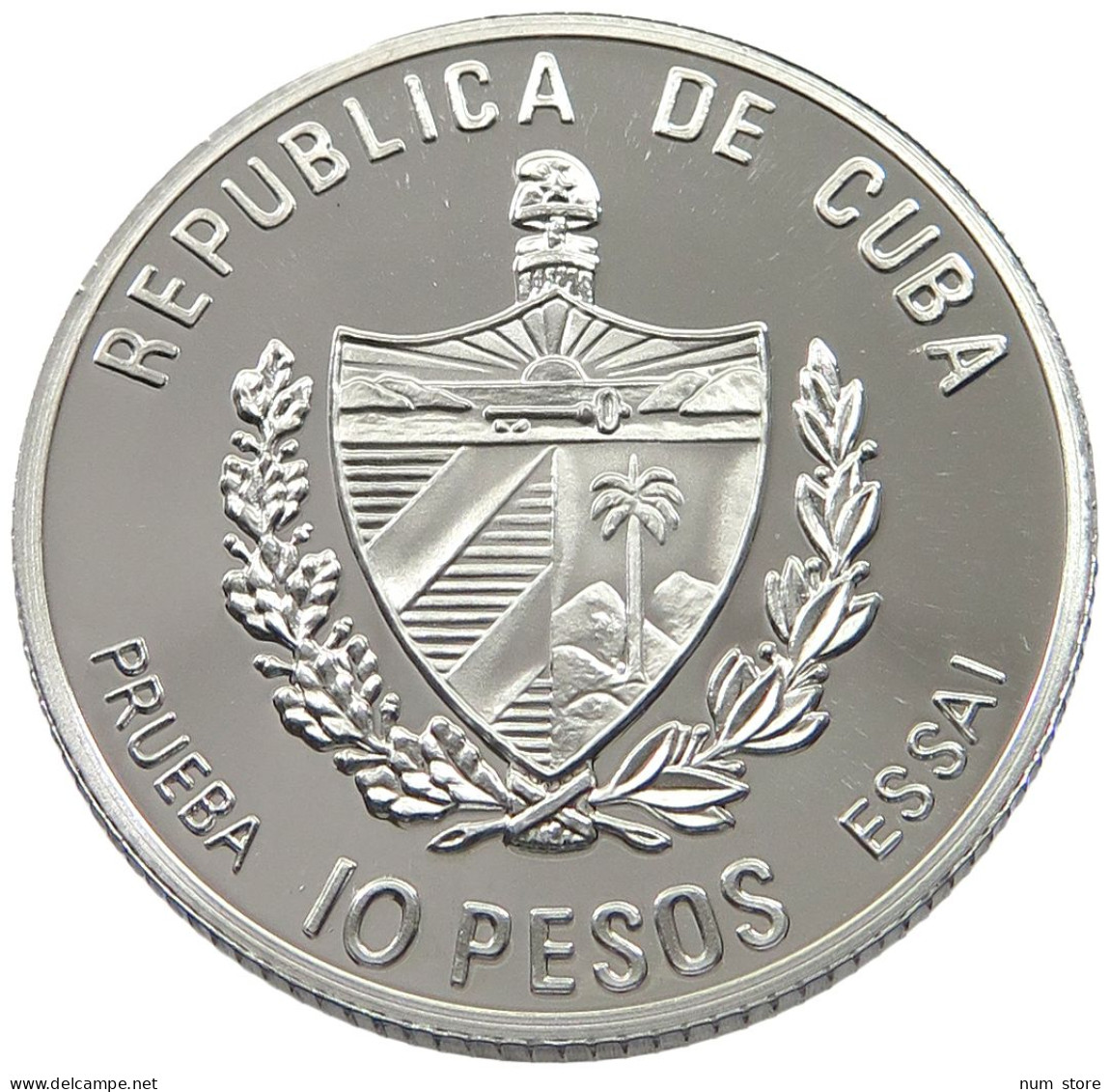 CUBA 10 PESOS 1995 ALUMINIUM PATTERN , REEDED EDGE, PIRATAS DEL CARIBE #MA 015059 - Cuba