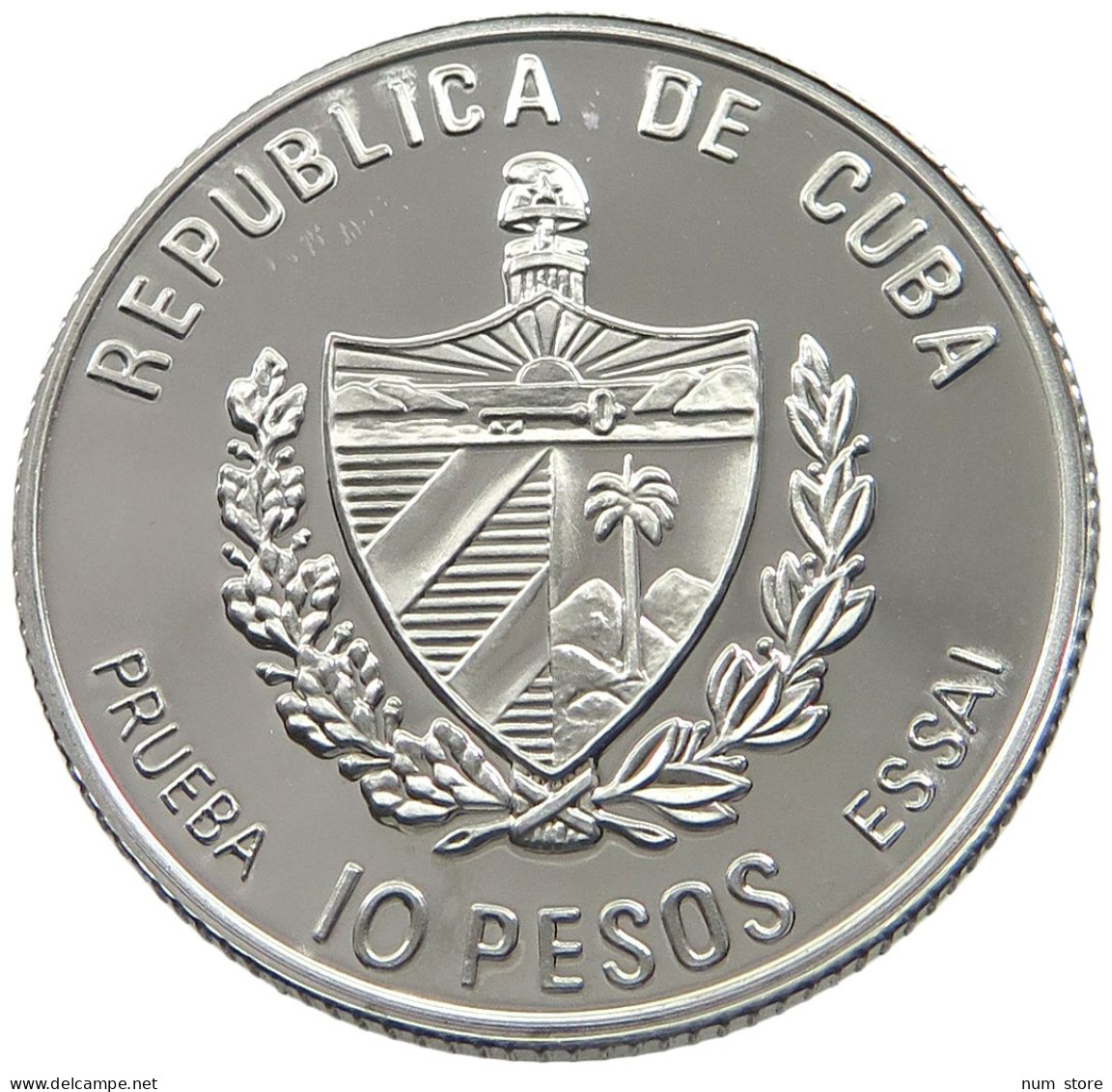 CUBA 10 PESOS 1995 ALUMINIUM PATTERN , REEDED EDGE, MARIPOSAS DEL CARIBE #MA 015049 - Cuba