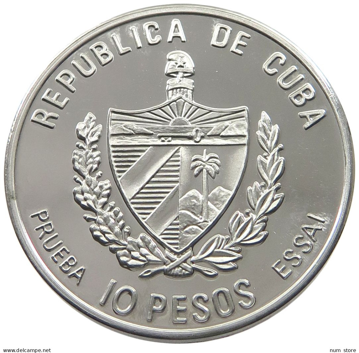 CUBA 10 PESOS 1995 ALUMINIUM PATTERN , REEDED EDGE, MARIPOSAS DEL CARIBE #MA 015051 - Cuba