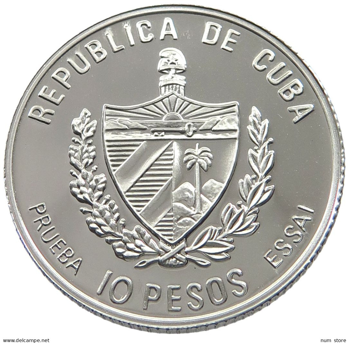 CUBA 10 PESOS 1995 ALUMINIUM PATTERN , REEDED EDGE, PIRATAS DEL CARIBE #MA 015057 - Cuba