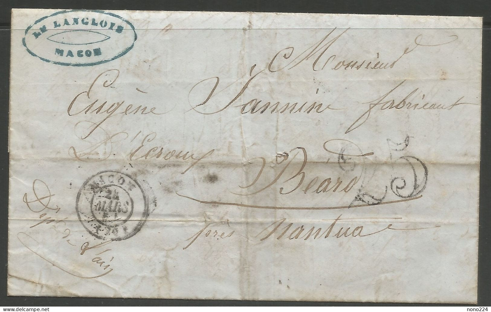 Lettre De 1854 ( Macon ) - Unclassified