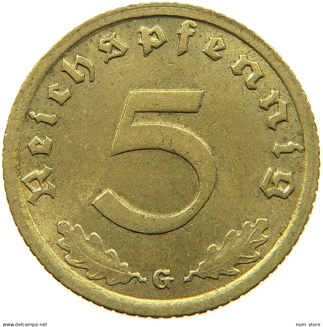 DRITTES REICH 5 REICHSPFENNIG 1938 G  #MA 098980 - 5 Reichspfennig