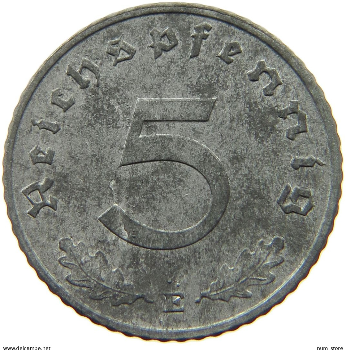 DRITTES REICH 5 PFENNIG 1944 E 180° STEMPELDREHUNG, PROBEN #MA 010398 - 5 Reichspfennig