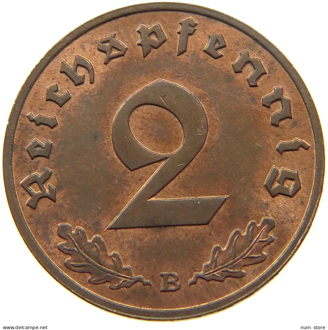 DRITTES REICH 2 PFENNIG 1939 B  #MA 011991 - 2 Reichspfennig