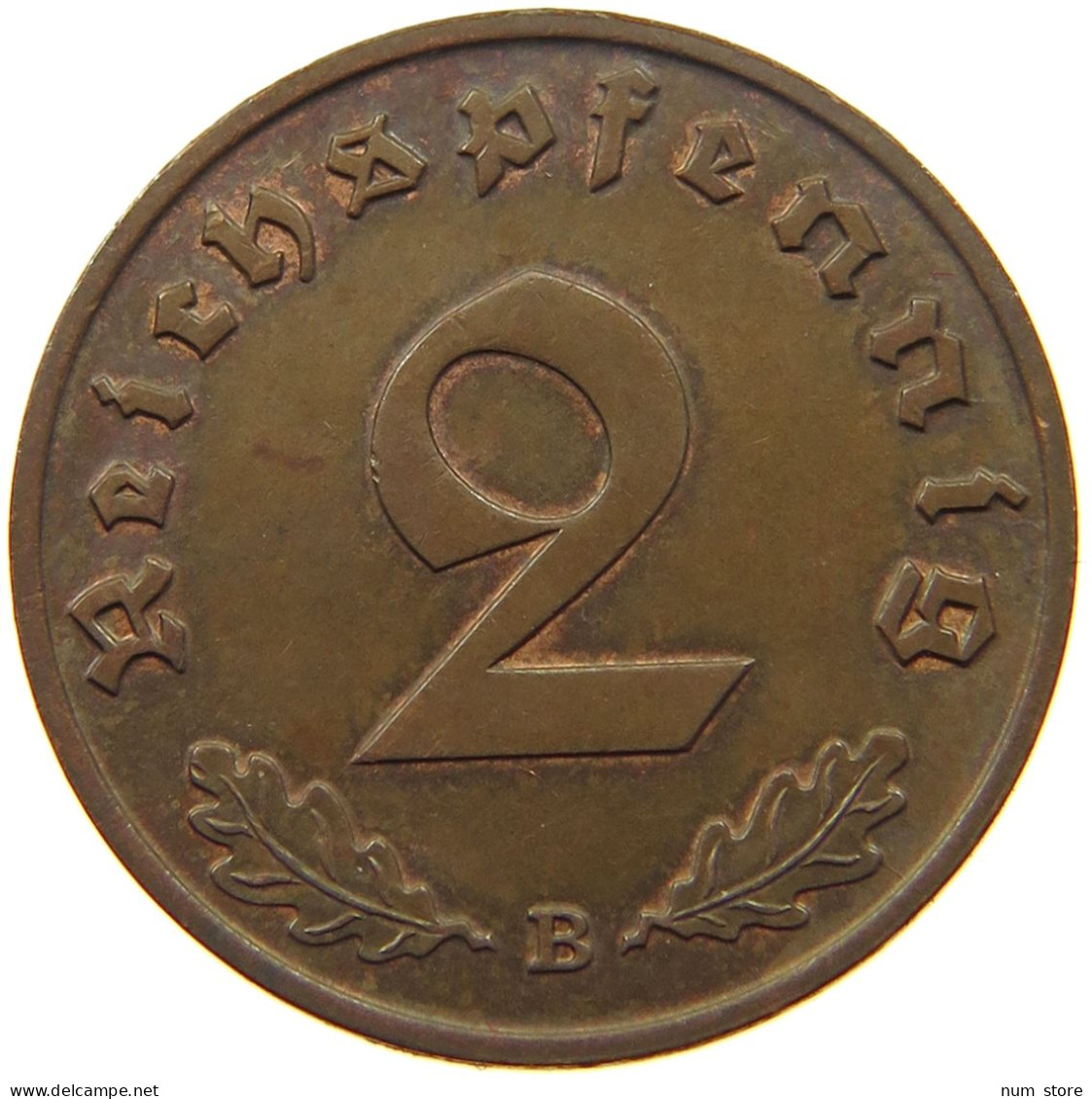 DRITTES REICH 2 PFENNIG 1939 B  #MA 011983 - 2 Reichspfennig