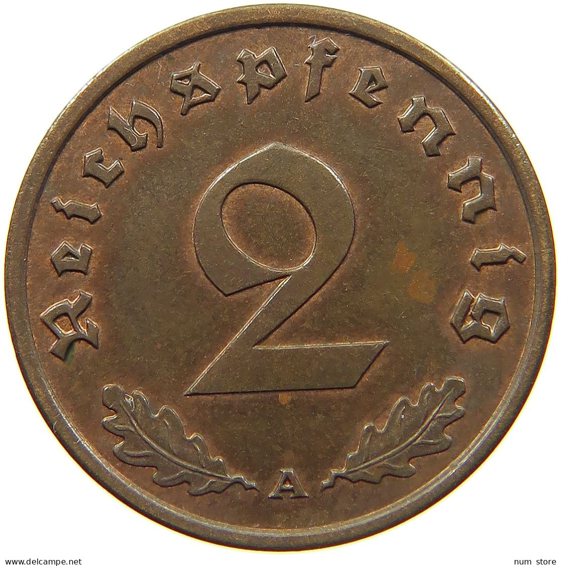 DRITTES REICH 2 PFENNIG 1939 A  #MA 100008 - 2 Reichspfennig