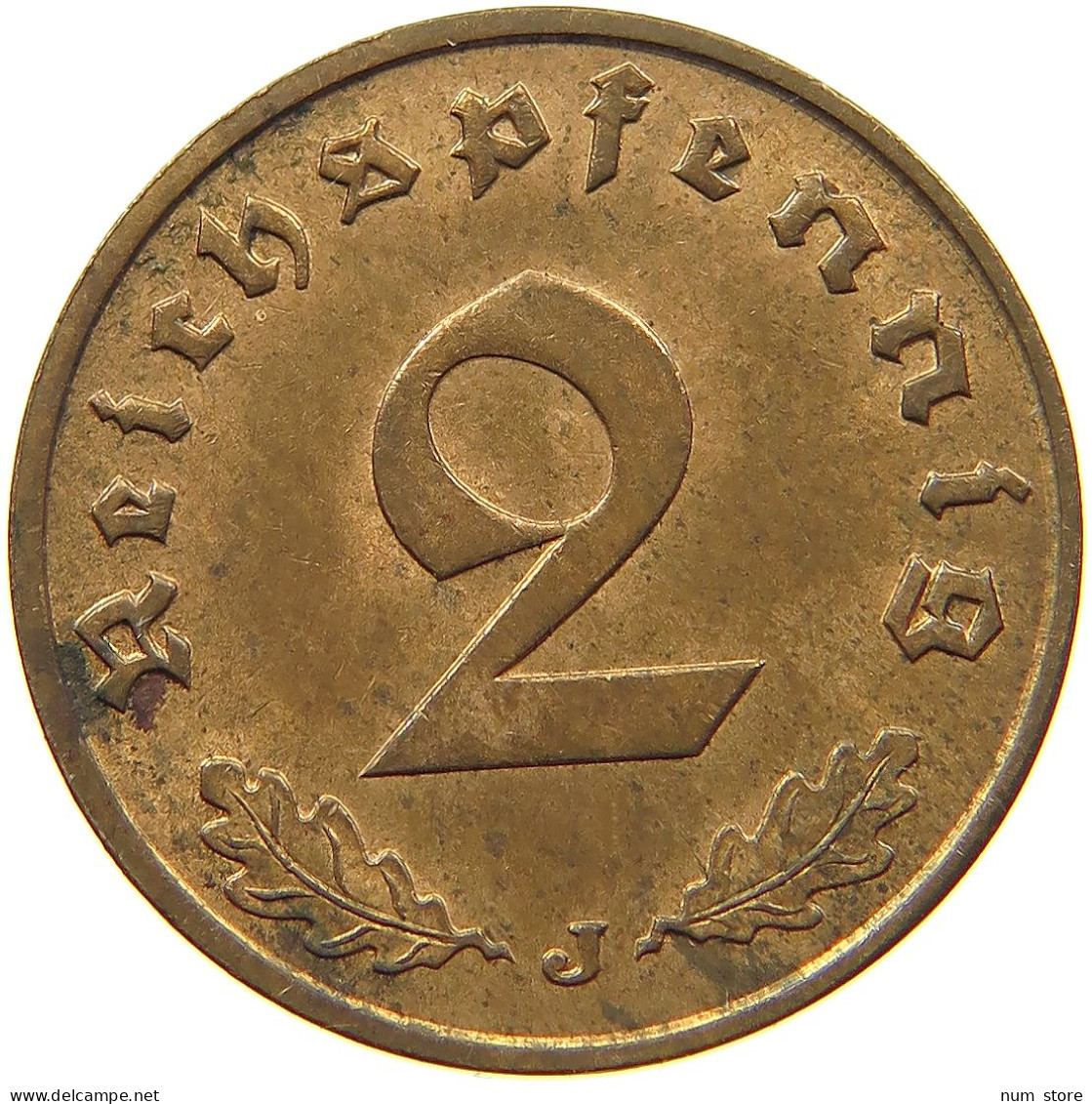 DRITTES REICH 2 PFENNIG 1938 J  #MA 100029 - 2 Reichspfennig