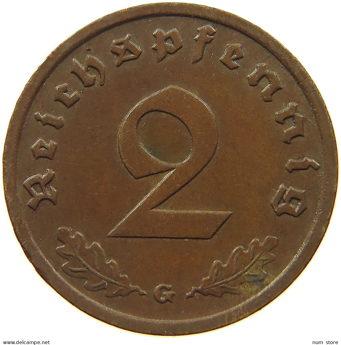 DRITTES REICH 2 PFENNIG 1938 G  #MA 100012 - 2 Reichspfennig