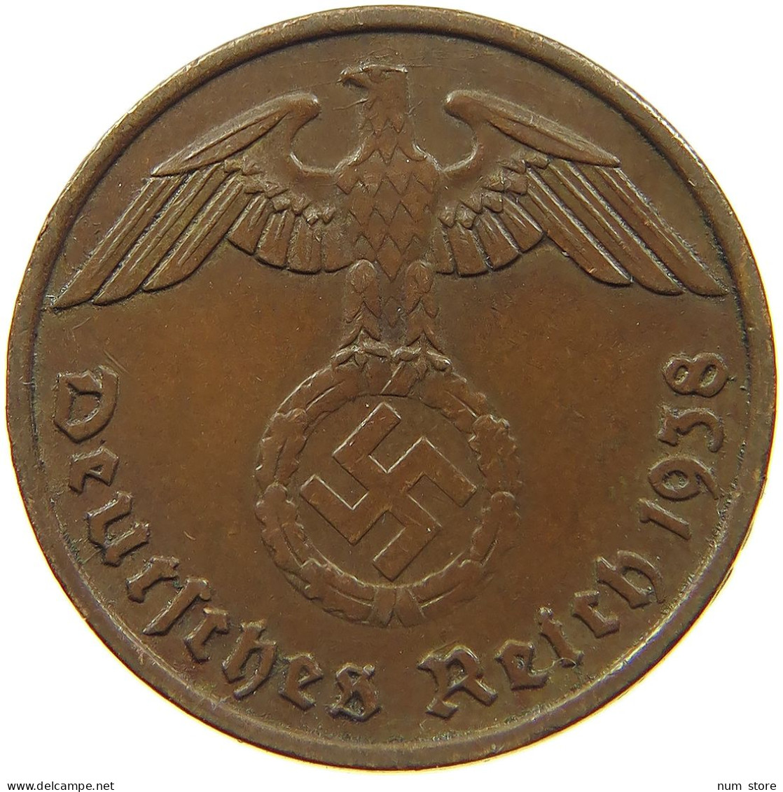 DRITTES REICH 2 PFENNIG 1938 G  #MA 100012 - 2 Reichspfennig