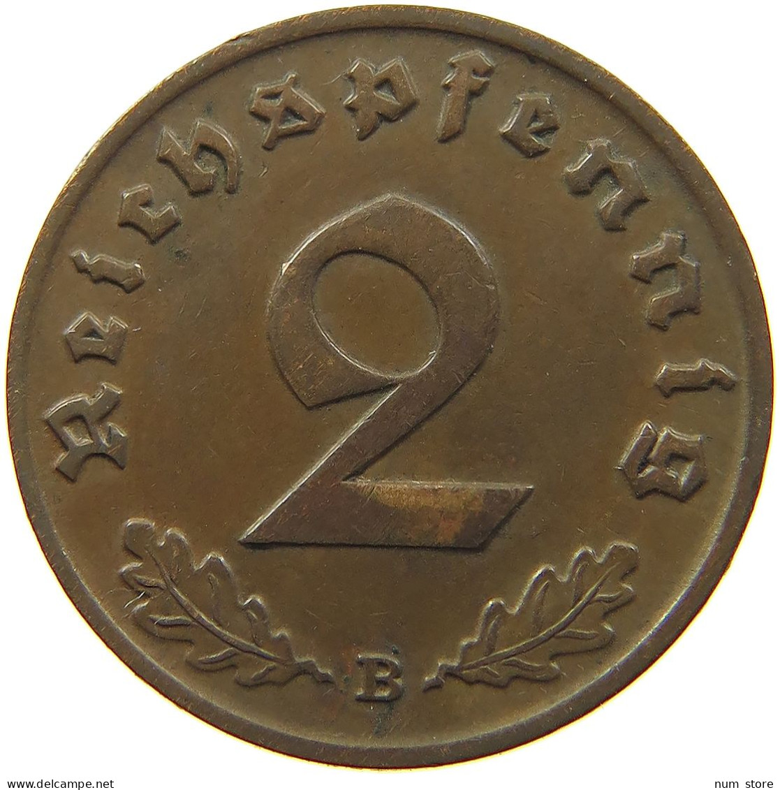 DRITTES REICH 2 PFENNIG 1938 B  #MA 100844 - 2 Reichspfennig