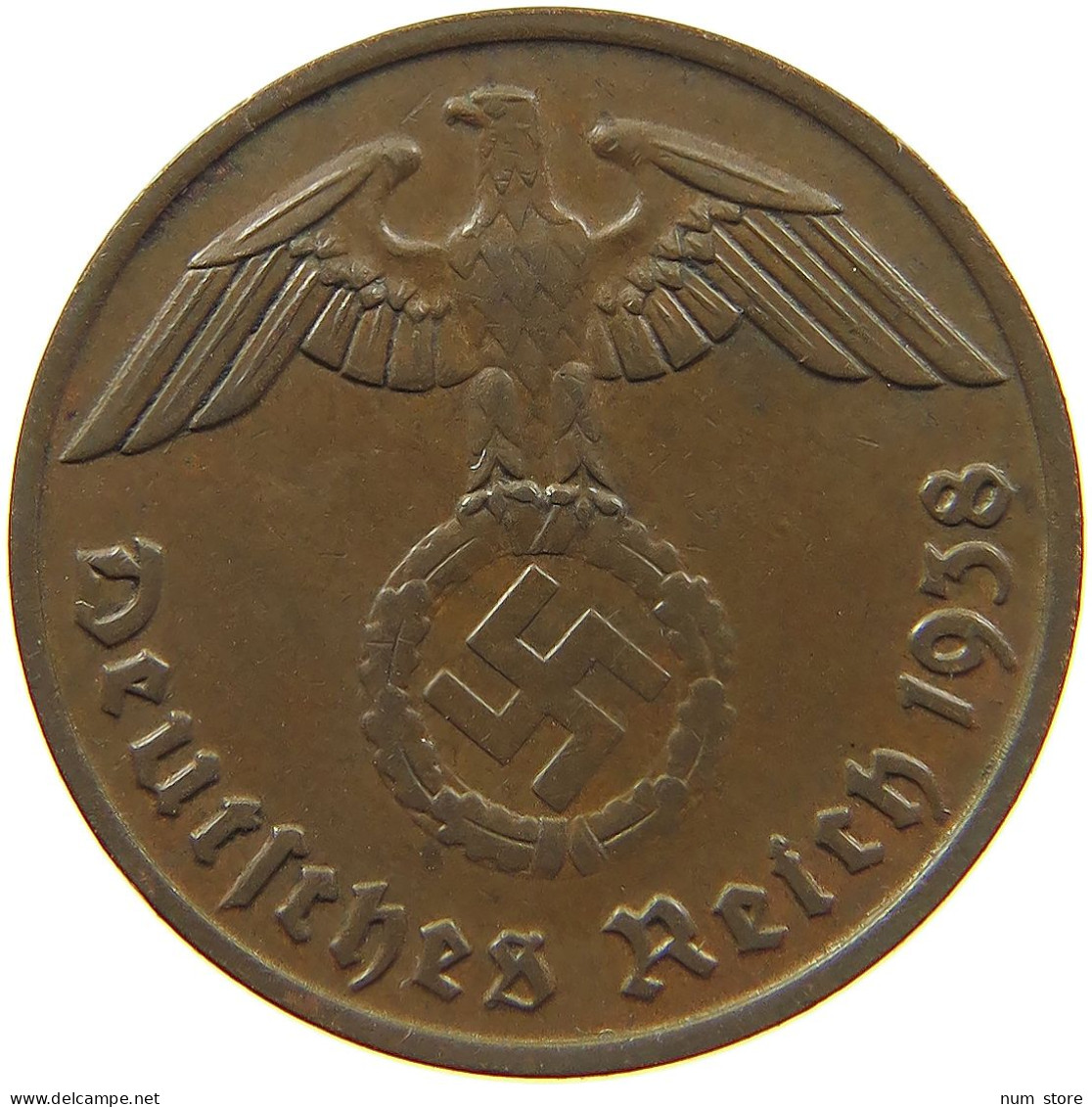 DRITTES REICH 2 PFENNIG 1938 B  #MA 100844 - 2 Reichspfennig