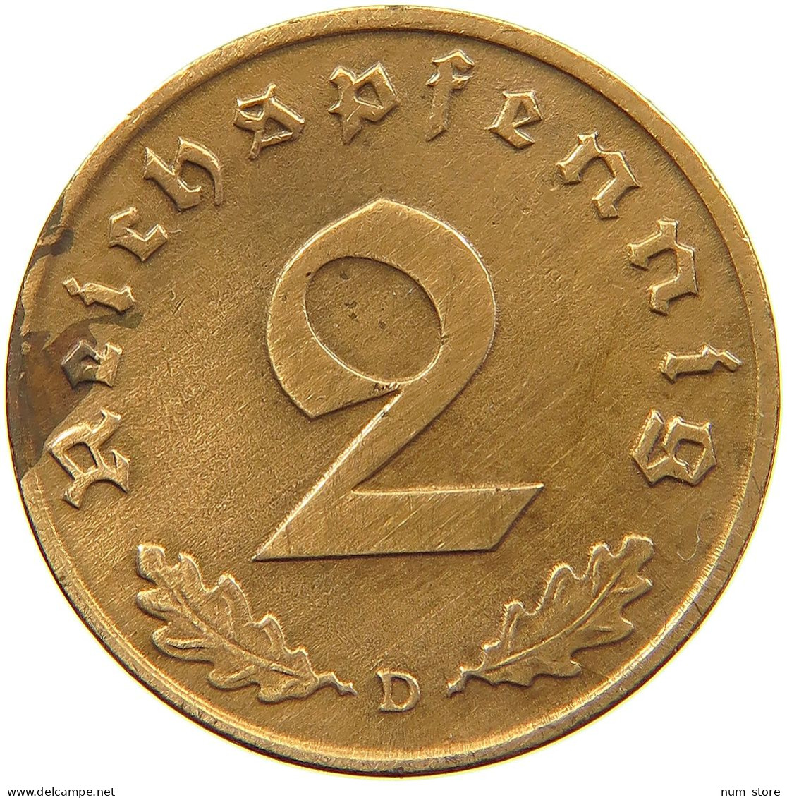 DRITTES REICH 2 PFENNIG 1938 D  #MA 100843 - 2 Reichspfennig