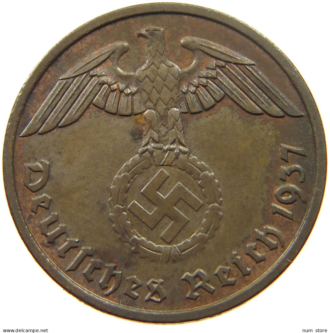 DRITTES REICH 2 PFENNIG 1937 F  #MA 011990 - 2 Reichspfennig