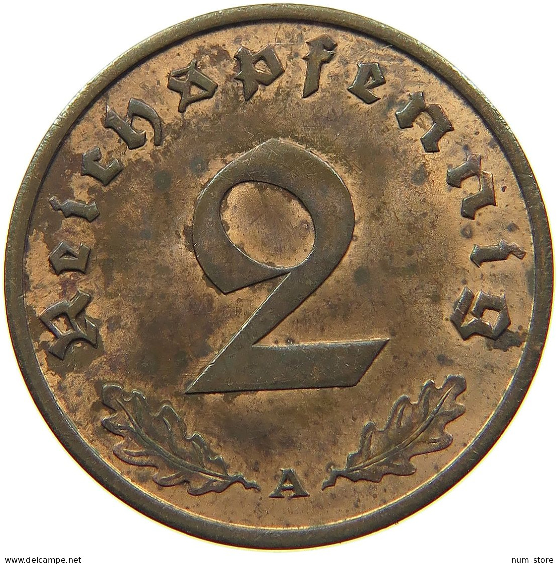 DRITTES REICH 2 PFENNIG 1937 A  #MA 100011 - 2 Reichspfennig