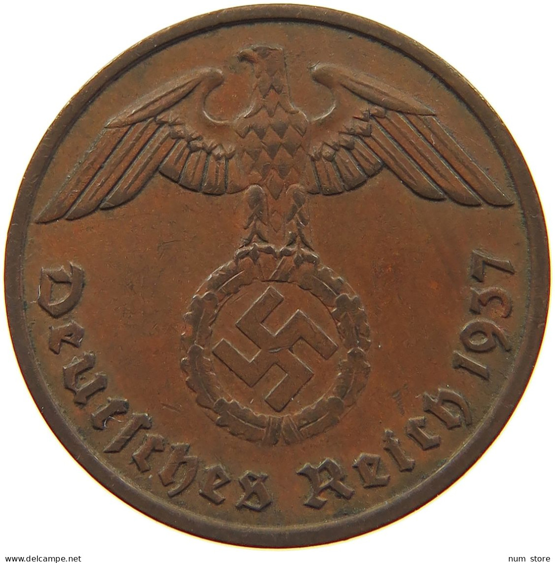 DRITTES REICH 2 PFENNIG 1937 A  #MA 067839 - 2 Reichspfennig