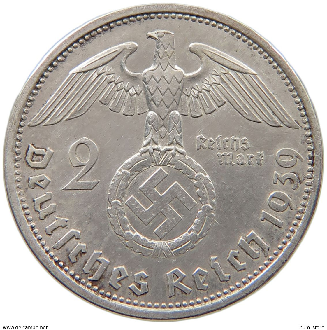 DRITTES REICH 2 MARK 1939 A  #MA 021047 - 2 Reichsmark
