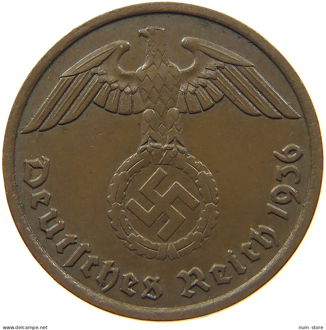 DRITTES REICH 2 PFENNIG 1936 A  #MA 100010 - 2 Reichspfennig