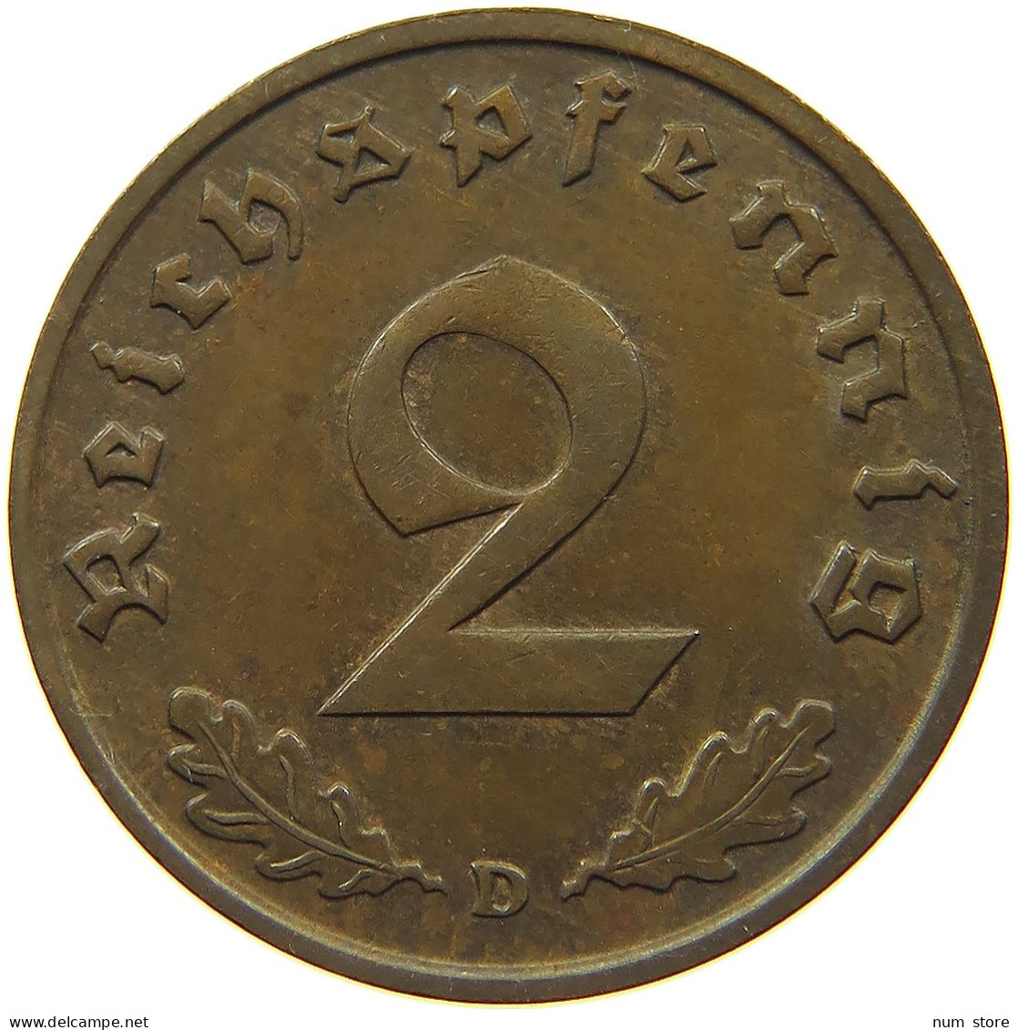 DRITTES REICH 2 PFENNIG 1936 D  #MA 100006 - 2 Reichspfennig