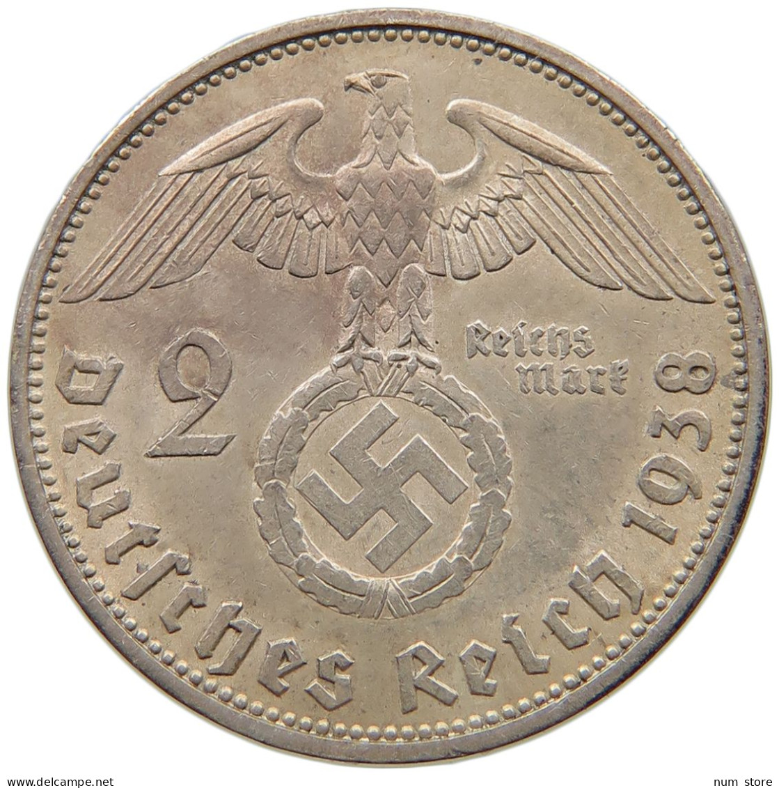 DRITTES REICH 2 MARK 1938 A  #MA 020958 - 2 Reichsmark