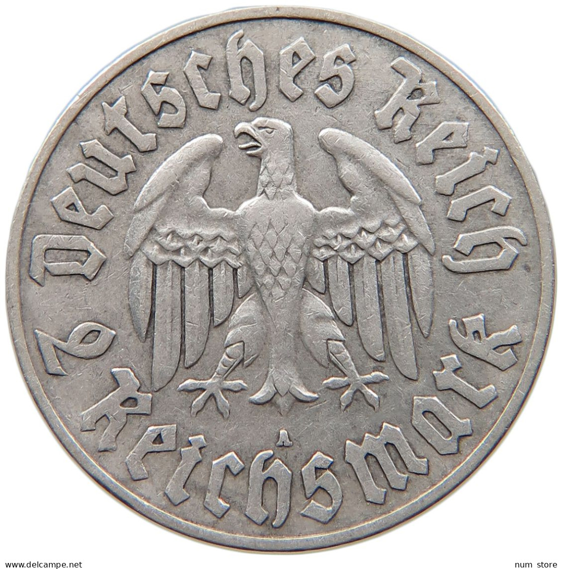 DRITTES REICH 2 MARK 1933 A LUTHER #MA 068787 - 2 Reichsmark