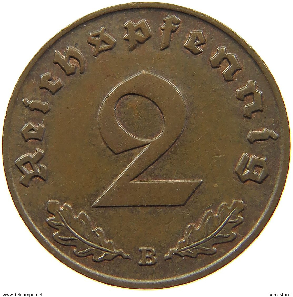 DRITTES REICH 2 PFENNIG 1939 B  #MA 100846 - 2 Reichspfennig