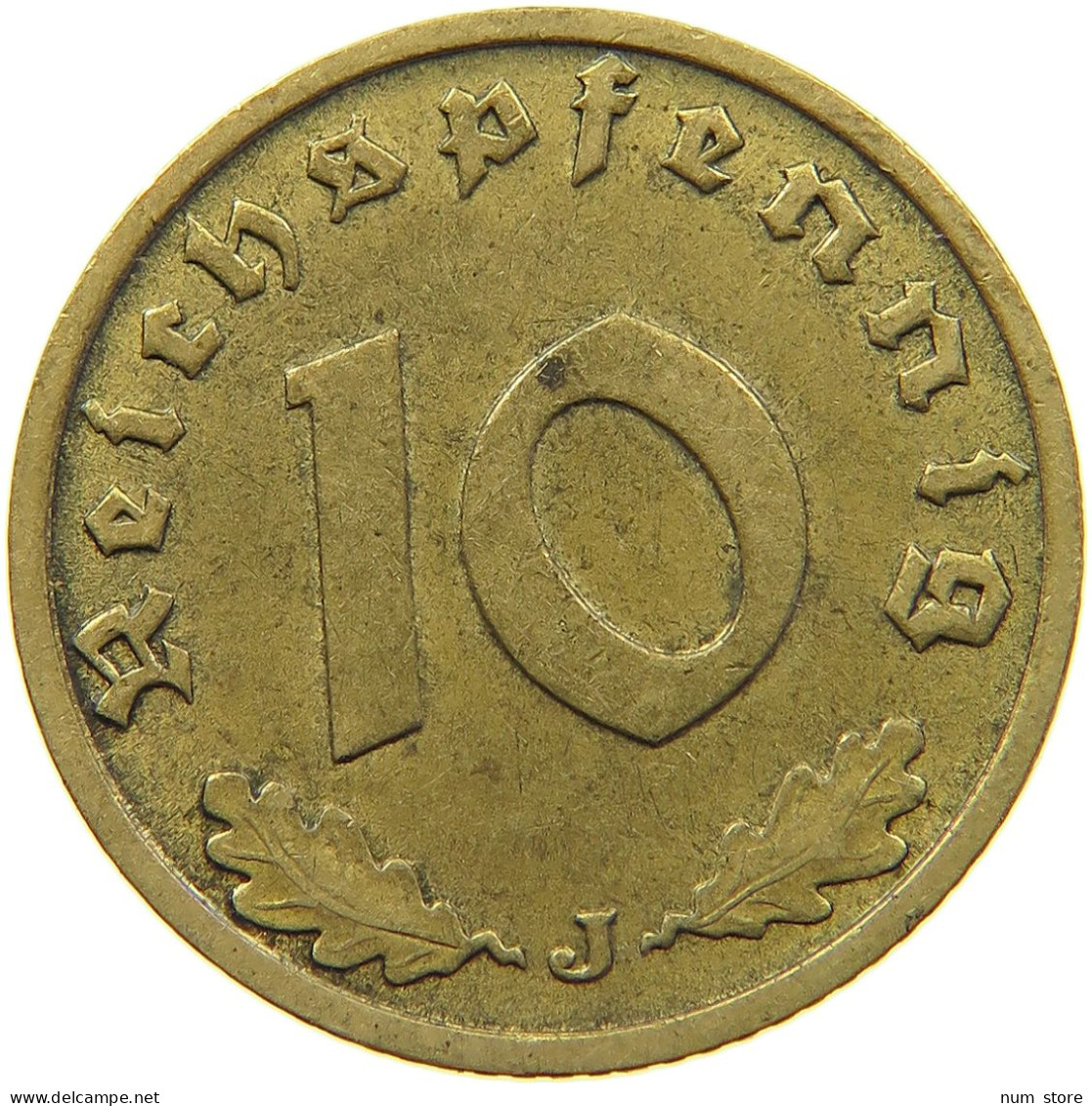 DRITTES REICH 10 PFENNIG 1939 J  #MA 098947 - 10 Reichspfennig