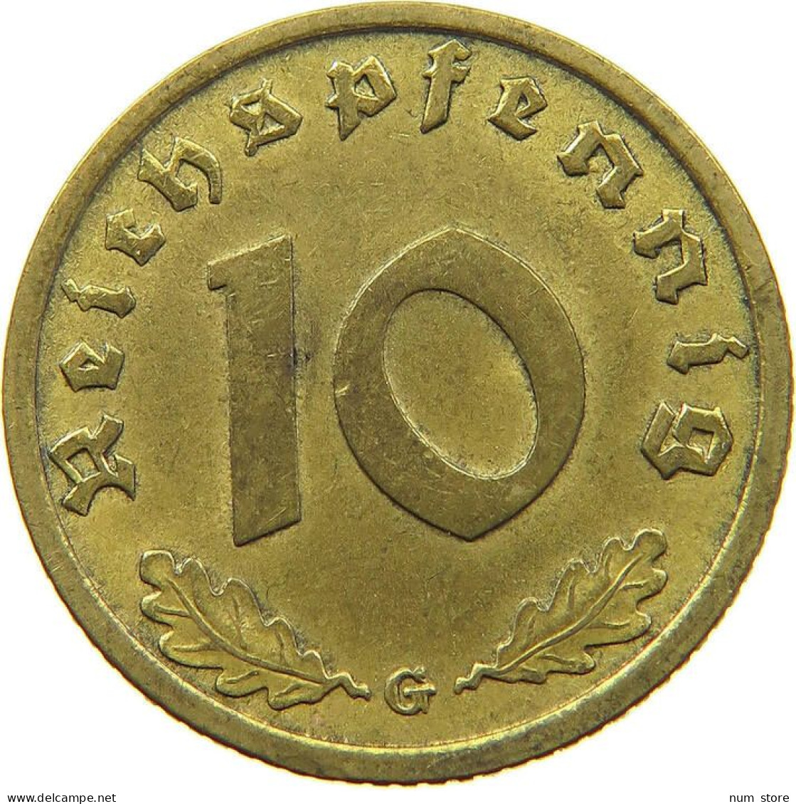 DRITTES REICH 10 PFENNIG 1938 G  #MA 098963 - 10 Reichspfennig