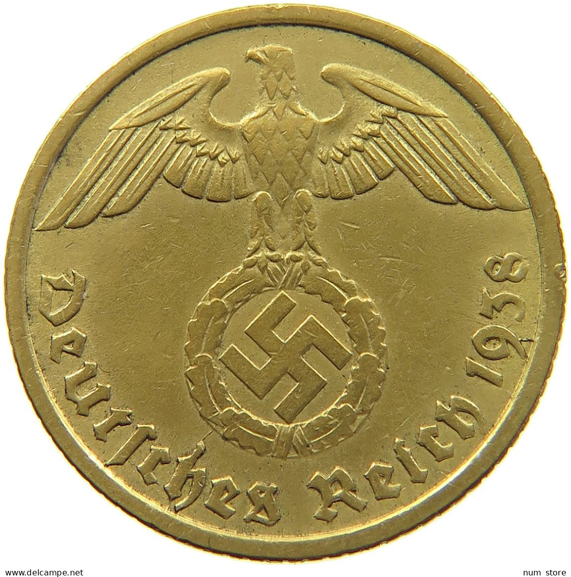 DRITTES REICH 10 PFENNIG 1938 G  #MA 098954 - 10 Reichspfennig